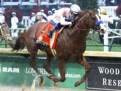 Triple champion Justify added a stakes winner to resume Image 1